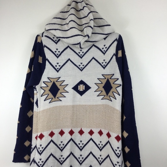 Lovemarks Duster Sweater Cardigan Southwest Pattern Med - Picture 6 of 10